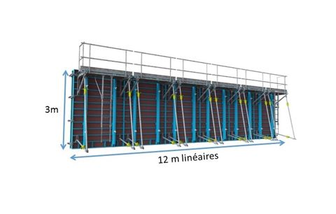 Coffrage acier 36m² avec sécurités repliables